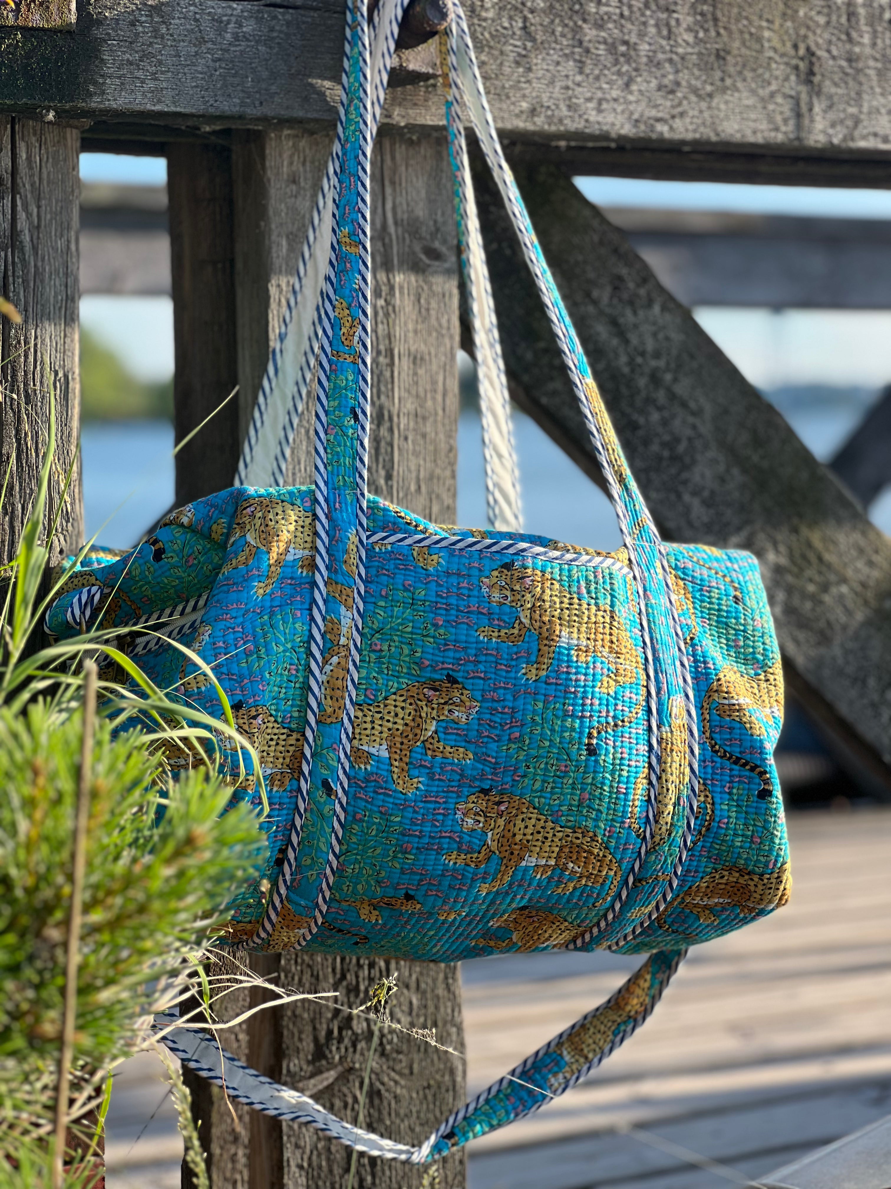 Blue Leopard Weekend Duffel Bag