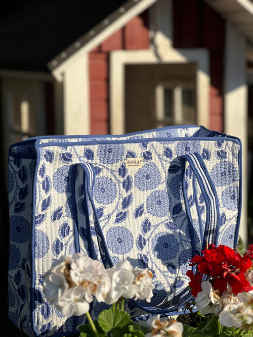 English floral tote bag