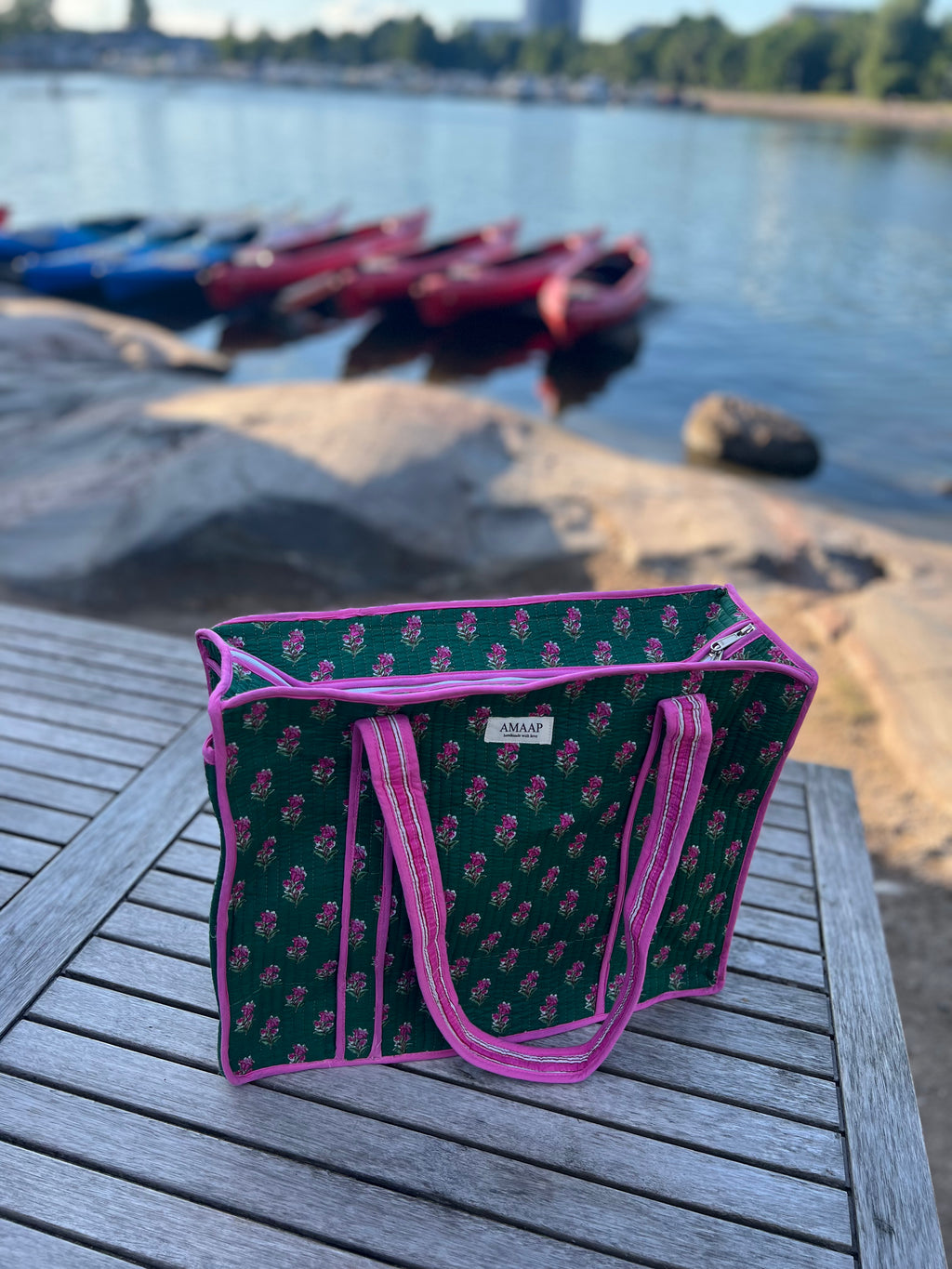 Emerald Bloom Tote Bag