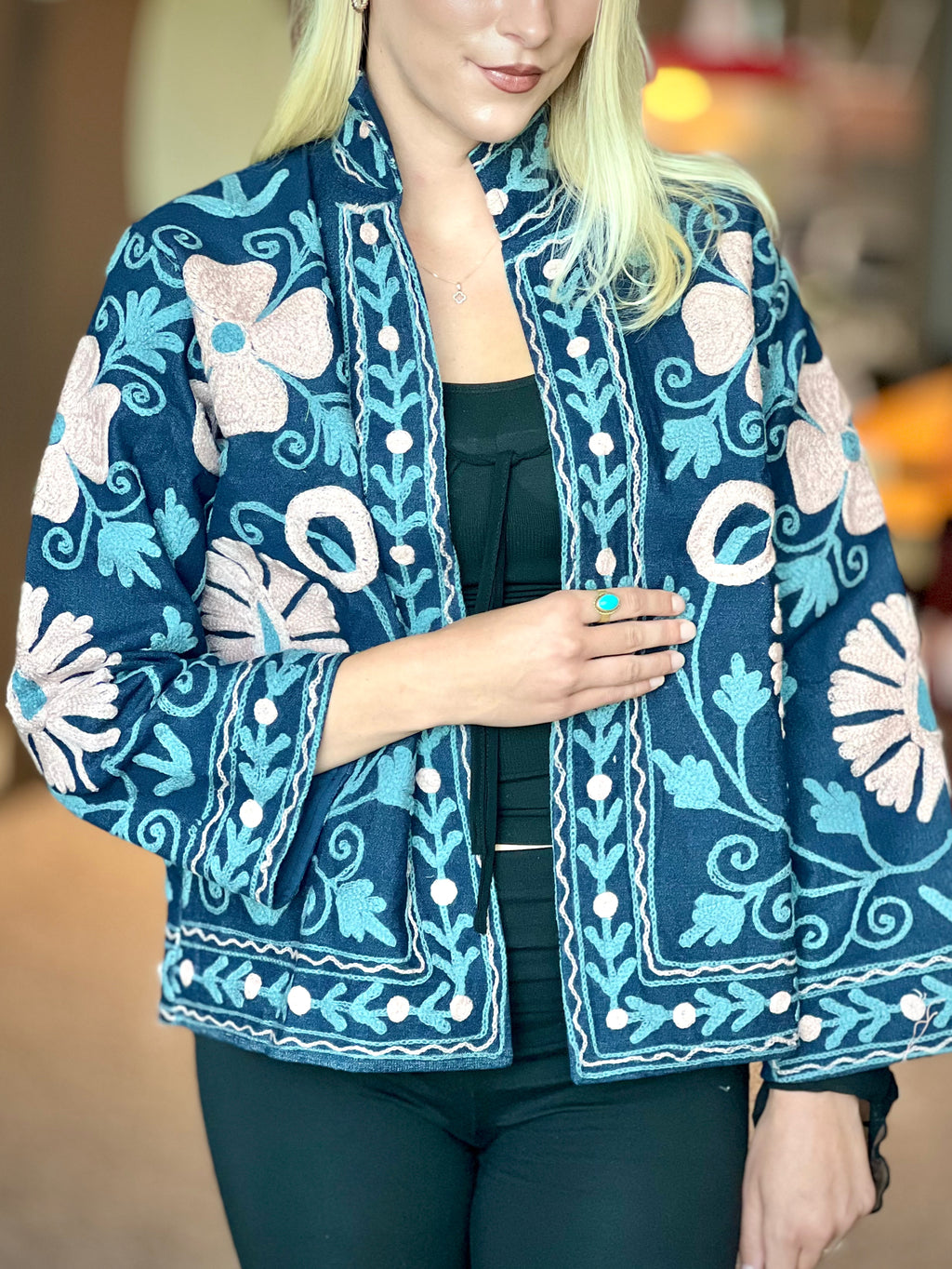 Blue Suzani Denim Jacket