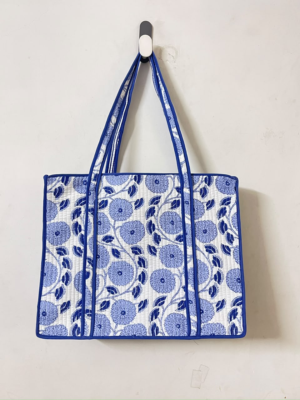 English floral tote bag