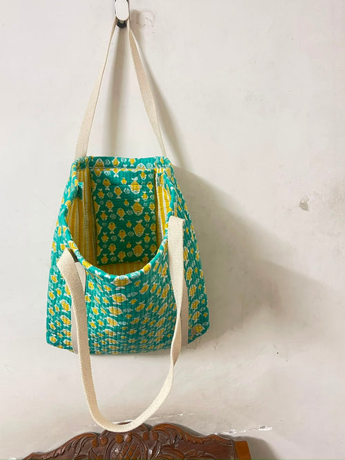 Green Fish Print tote bag