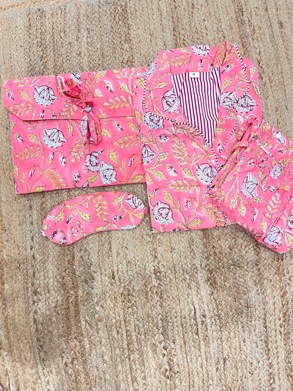 Pink Floral pajama set