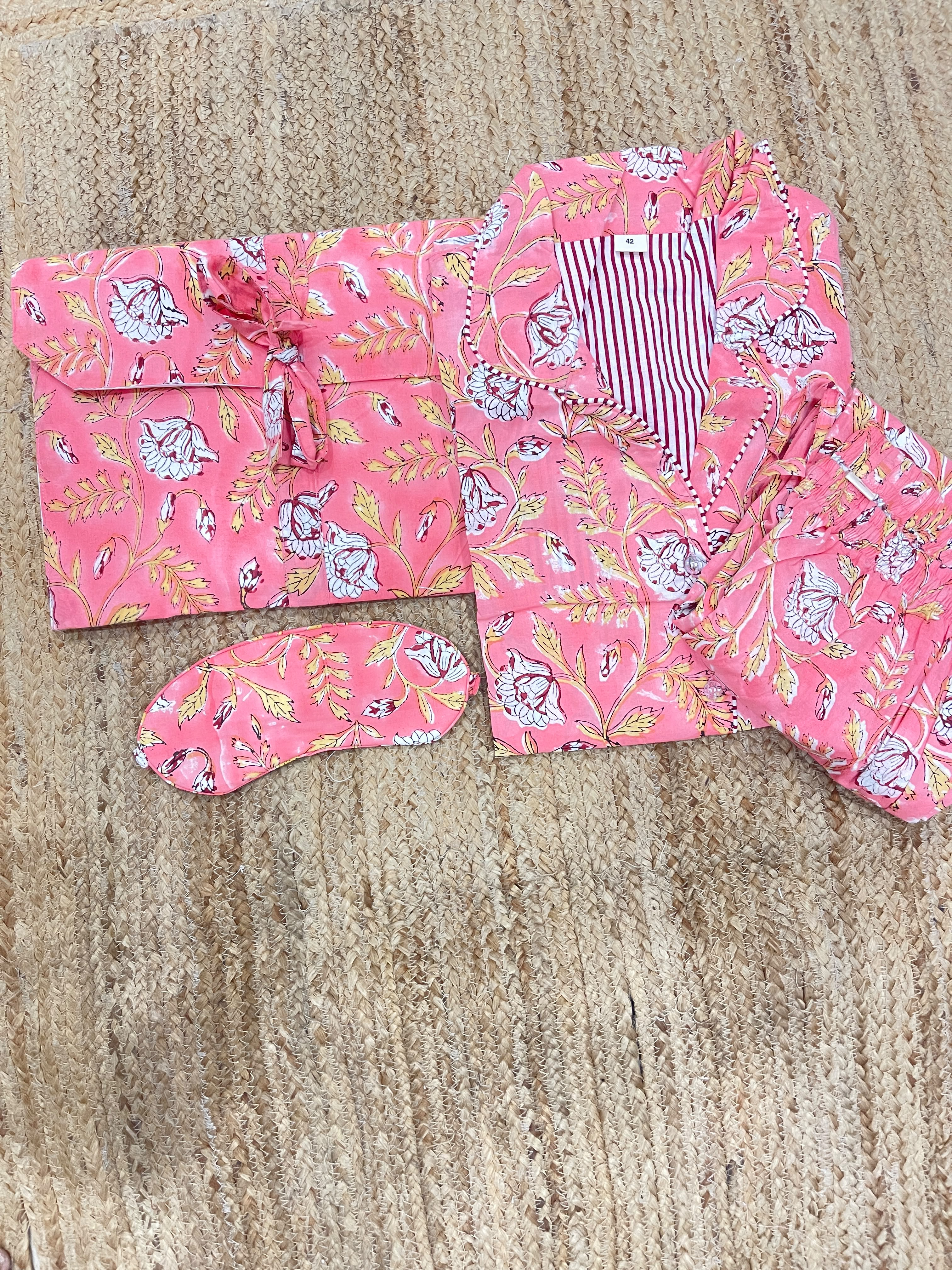 Pink Floral pajama set