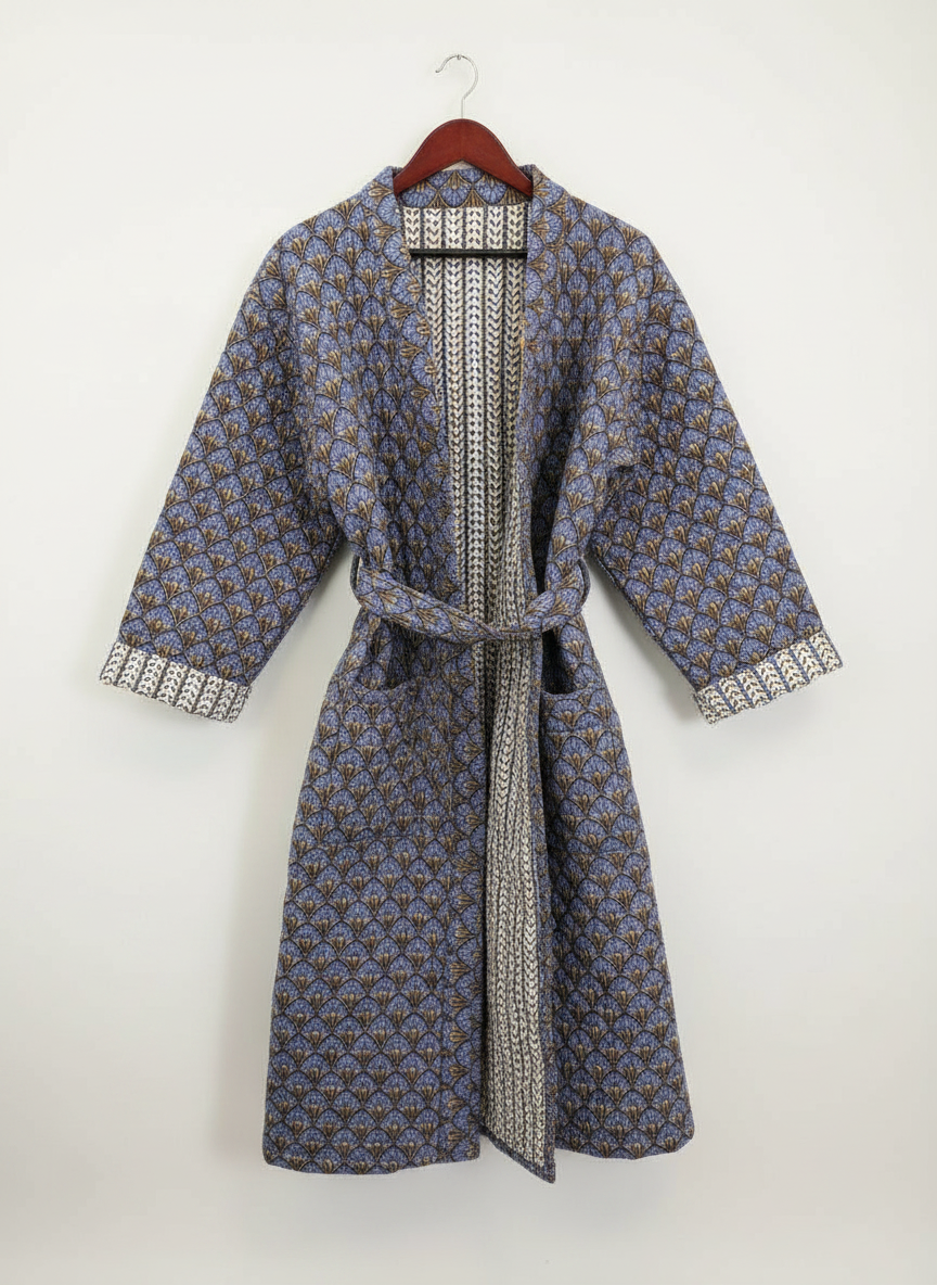 Periwinkle blue quilted robe