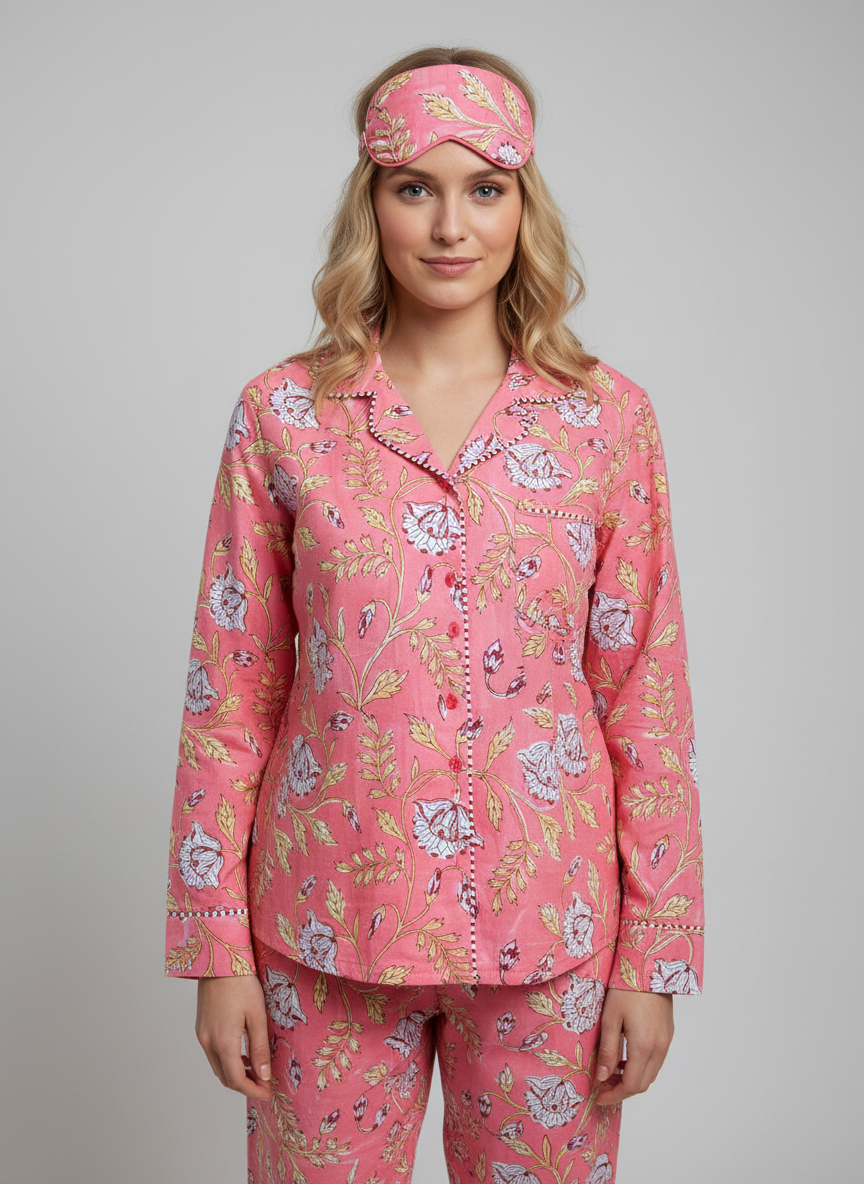 Pink Floral pajama set